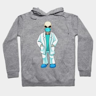 Skeleton as Doctor with Face mask Hoodie